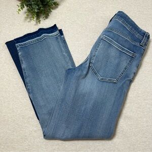 Liverpool Women’s The Gia Glider  Blue Cotton Fray Hem Flared Crop Jeans Size 4